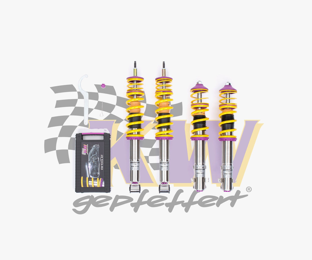 gepfeffert.com Gewindefahrwerk INOX V3+ passend für Golf I / Jetta I / Scirocco I (tiefe Ausführung)