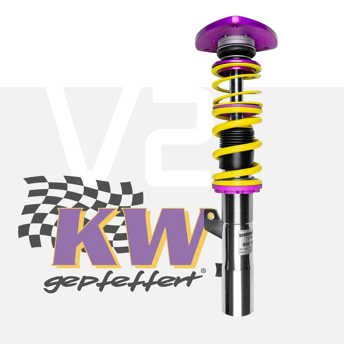gepfeffert.com Gewindefahrwerk V2 passend für 4motion/quattro Golf VII R / T-Roc / Octavia RS / Audi (R)S3 8V Ø 55mm (mit Sturzdomlager)