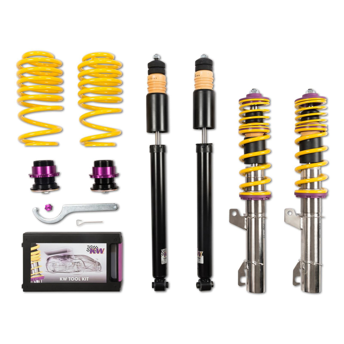 KW Gewindefahrwerk INOX V1 passend für Audi A3 8L / TT 8N , Seat Leon 1M , Golf IV , New Beetle 9c