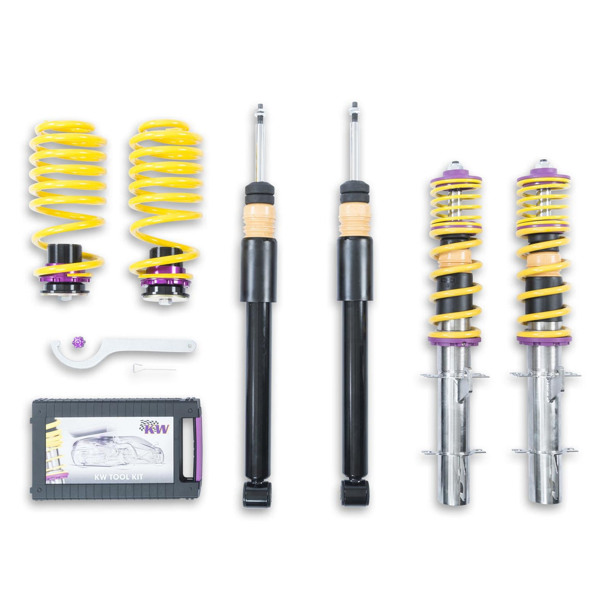 KW Gewindefahrwerk INOX V2 passend für Audi A3 8L / TT 8N , Seat Leon 1M , Golf IV , New Beetle 9c