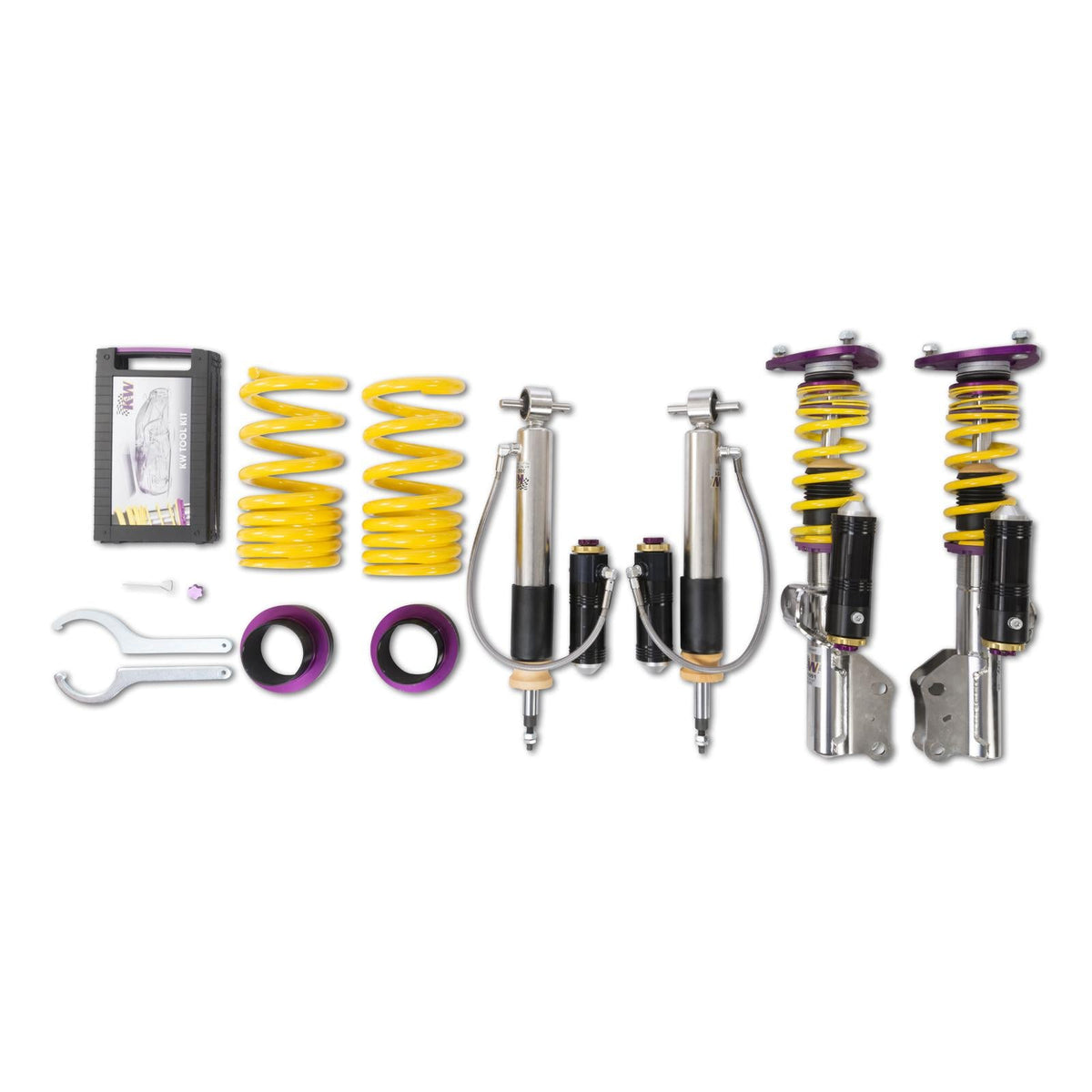 KW Gewindefahrwerk INOX V4 Clubsport 35-60mm Ø55mm passend für VW Golf V/VI (1K) / Seat Leon (1P) / Audi TT(S) (8J)