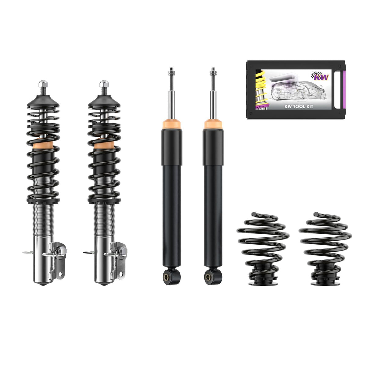 KW Gewindefahrwerk INOX V1 Classic Line passend für Golf I / Jetta I / Scirocco I/II 45-75mm
