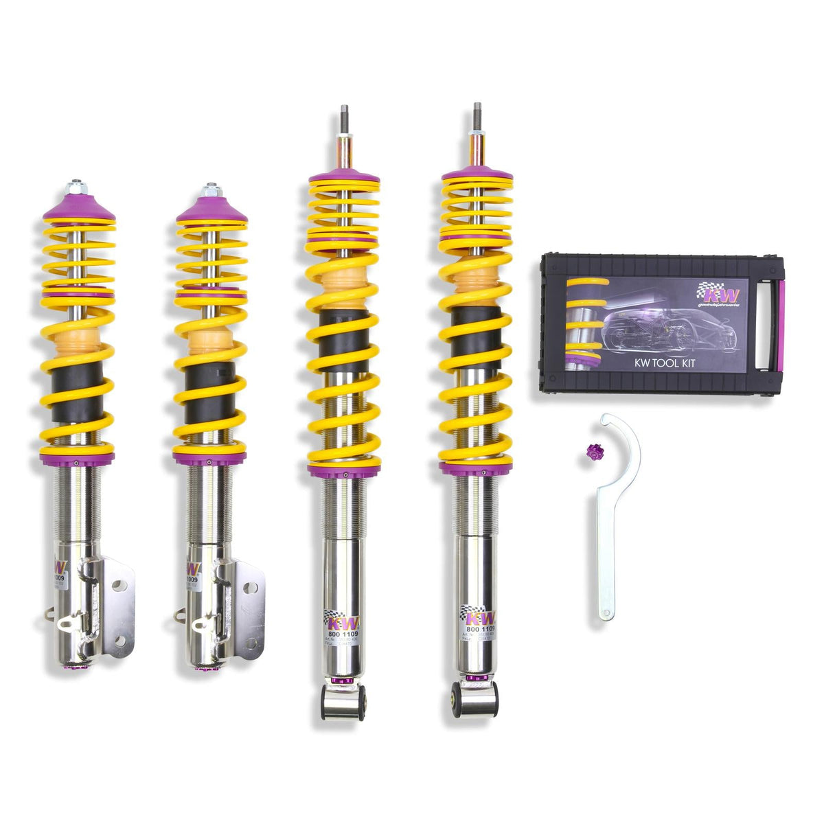 KW Gewindefahrwerk INOX V3 passend für Audi A3 8L / TT 8N , Seat Leon 1M , Golf IV , New Beetle 9c