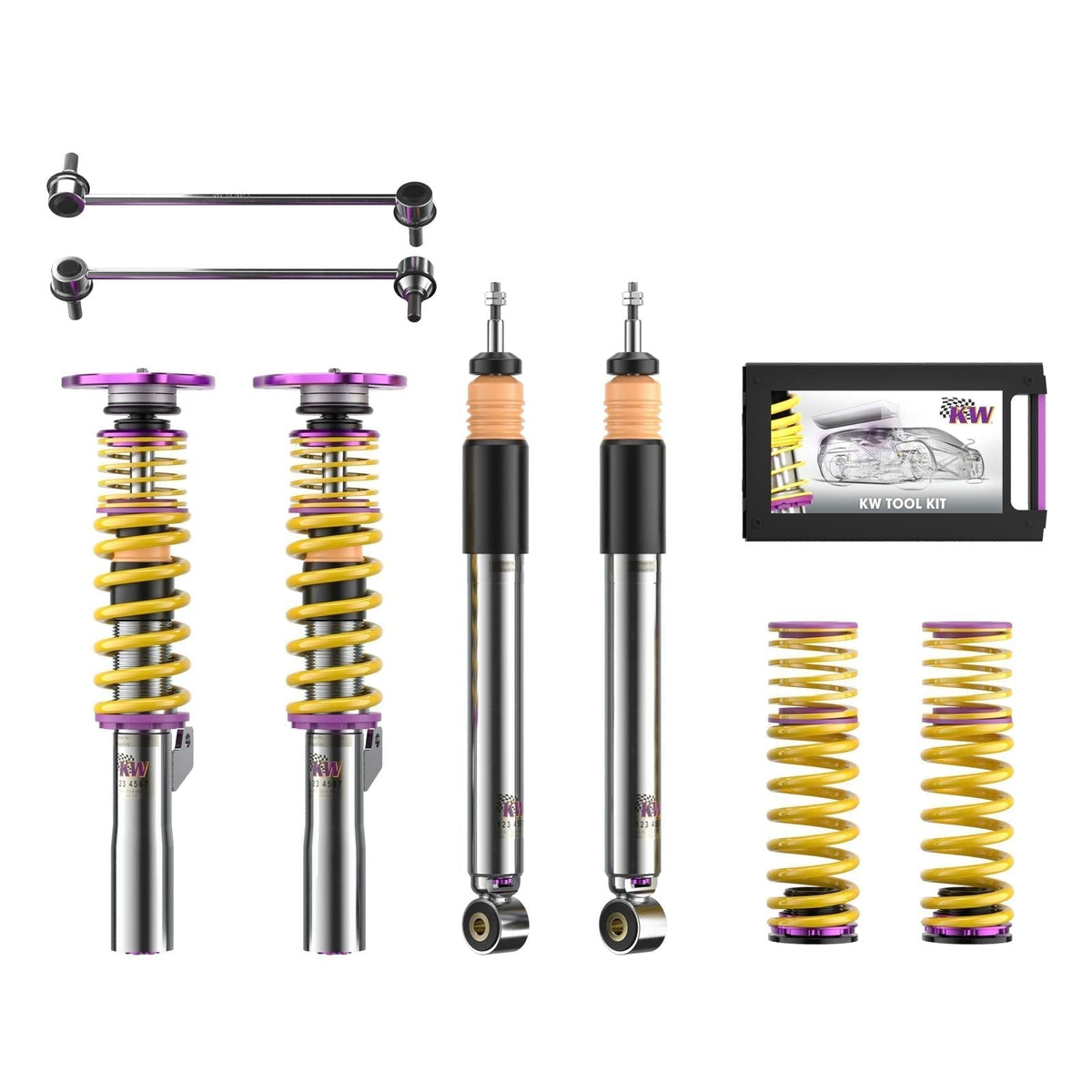 KW Gewindefahrwerk INOX V3 Clubsport passend für A3 8V / Leon 5F / Golf VII Ø55mm